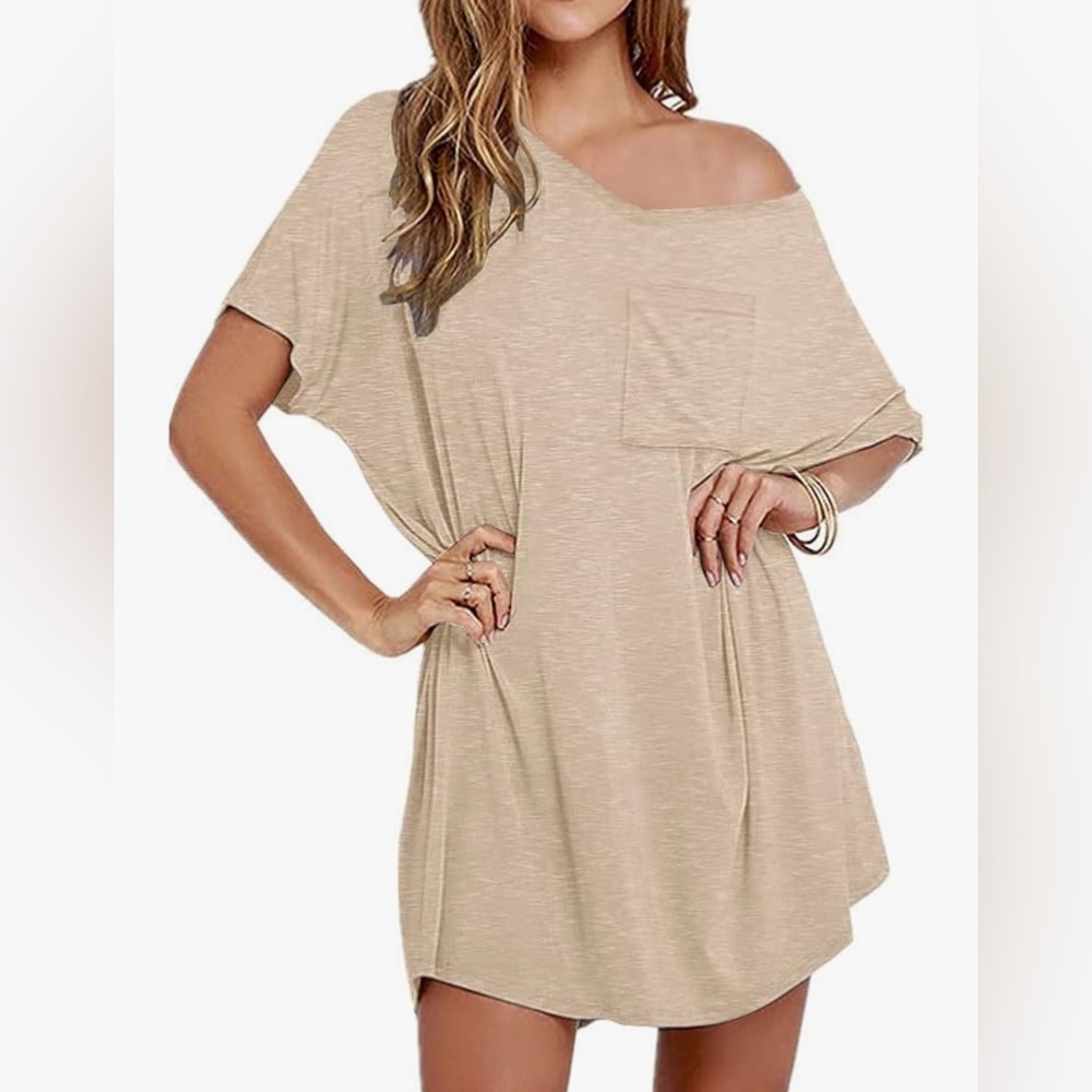 Casual Off-Shoulder Butter Tunic Top/Oversized Tshirt